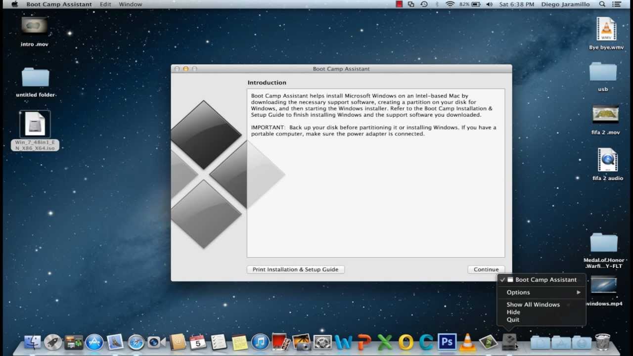 Boot camp assistant mac os x